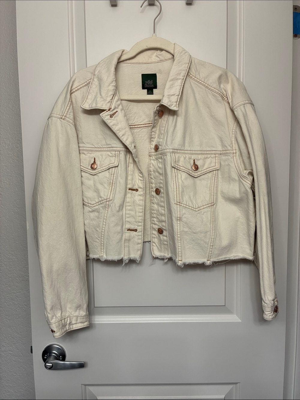 wild fable Cropped Cream Jean Jacket